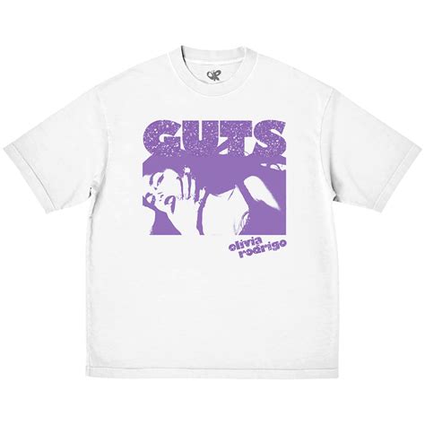 Olivia Rodrigo White Glittering Guts T Shirt Interscope Records