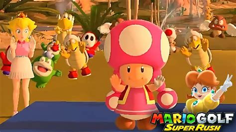 Mario Golf Super Rush Toadette Vs Mario Vs Peach Vs Waluigi At Spiky