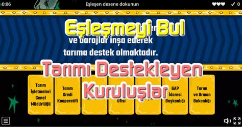 Eşleşmeyi Bul Tarımı Destekleyen Kuruluşlar Sosyal Bilgiler