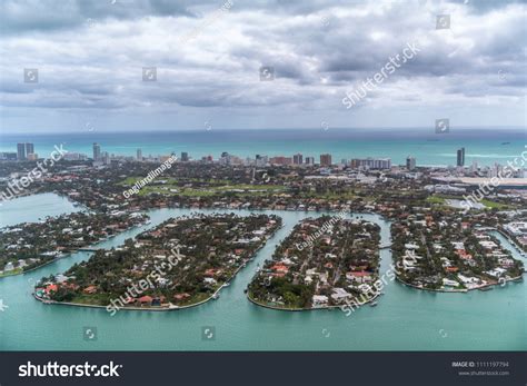 Aerial View Sunset Islands Miami Beach Stock Photo 1111197794 | Shutterstock