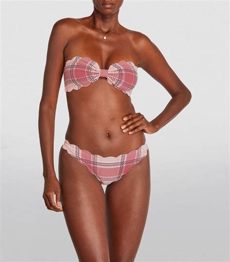 Womens Marysia Multi Plaid Antibes Bikini Top Harrods UK