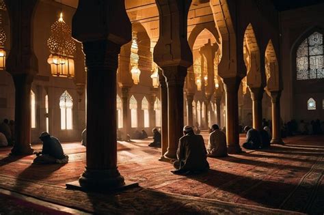 Muslim Prayer in the Mosque | Premium AI-generated image