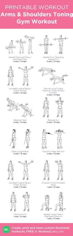 Toned And Strong Arms And Shoulders Gym Workout For Men And Women Barbell