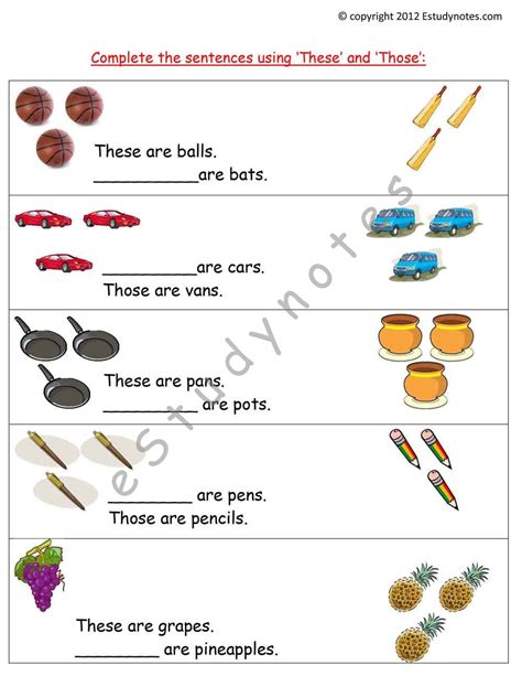 English Worksheets For Kg