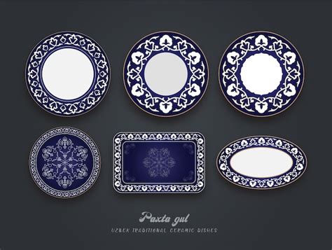 Premium Vector | Uzbek ceramic dishes