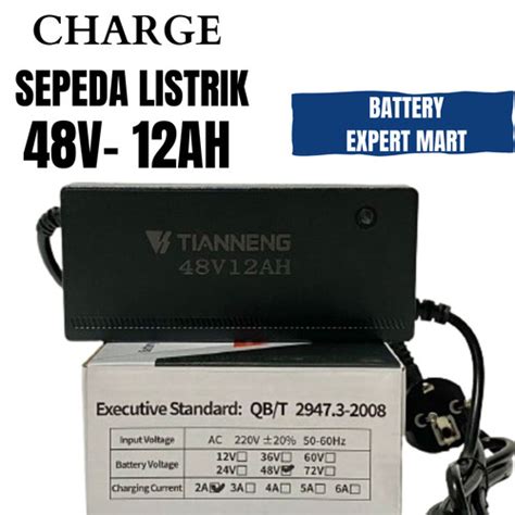 Jual Charger TIANNENG Aki Baterai Sepeda Listrik Skuter 48V 12AH Kota