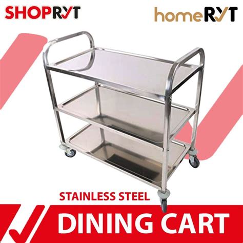 Kitchen Trolley 3 Layered Stainless Steel Utility Cart Food Service