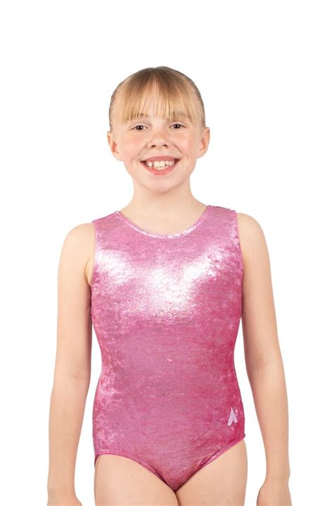 BABY PINK SHIMMER VELOUR SP FS15 Girls Sleeveless Gymnastics