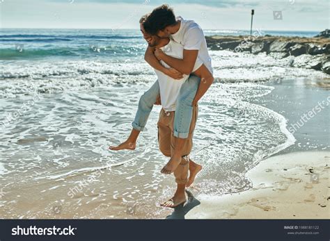 Lovely Gay Couple On Piggyback Ride Stock Photo 1988181122 Shutterstock