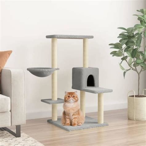 Drfeify Arbre à chat avec griffoirs en sisal Gris clair 95 cm 111558