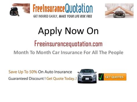 Month To Month Car Insurance For All The People