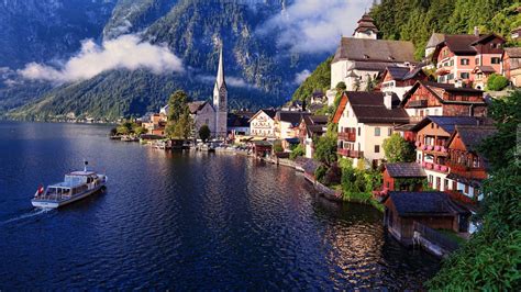 Domy Na Wzgórzu Nad Jeziorem Hallstattersee W Hallstatt