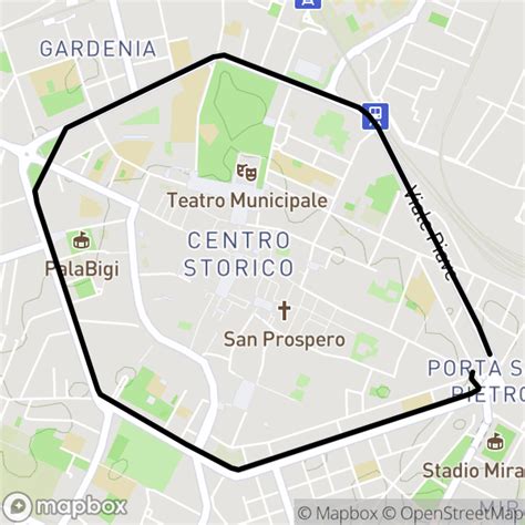 Reggio Emilia Anello Centro Storico Mappa Percorso Ciclabile Bici