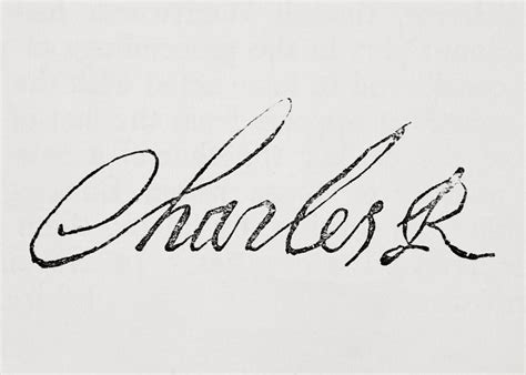 Signature Of King Charles I Of England Greeting Card for Sale by Vintage Design Pics