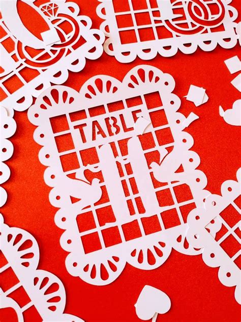 12 Svg Table Numbers Template Centerpieces Papel Picado Etsy