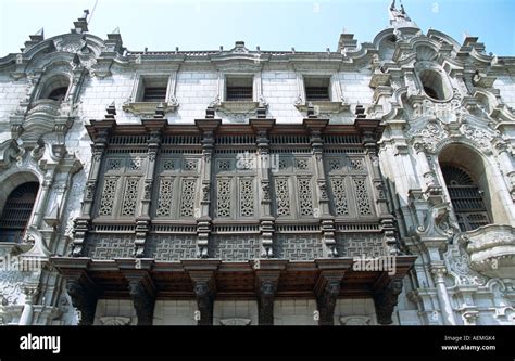 Archbishops Palace Famous Wooden Balcony Plaza De Armas Plaza