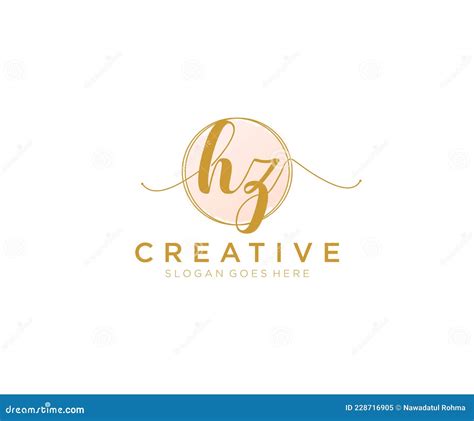 Initial Hz Feminine Logo Beauty Monogram And Elegant Logo Design