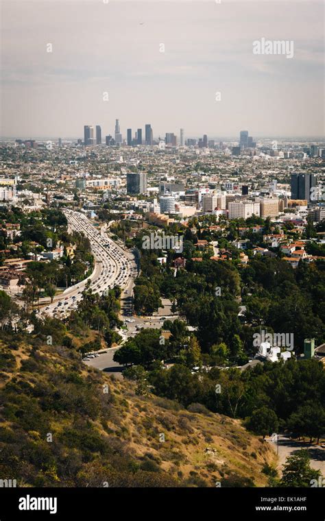 View Of The Los Angeles Skyline From The Hollywood Bowl Overlook On