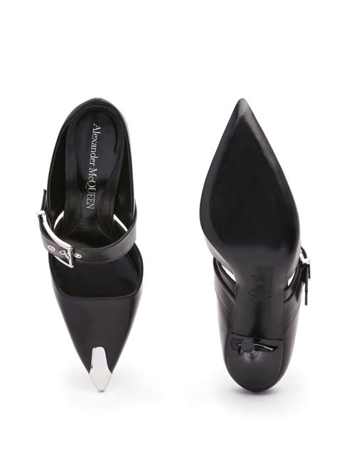 Alexander McQueen Punk 90mm Leather Mules Polo Avenue