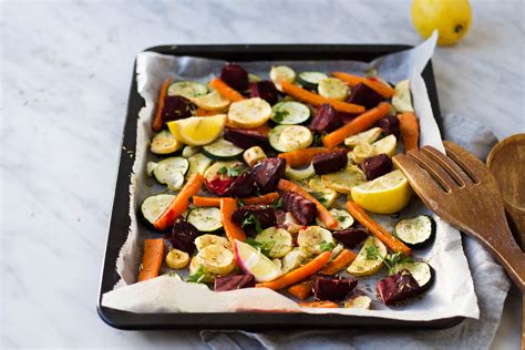 Gemengde Groenten Uit De Oven Recept Voor Zalm Met Geroosterde