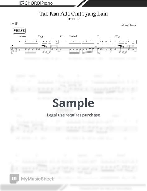 Dewa Tak Kan Ada Cinta Yang Lain Sheets By Ahmad Dhani