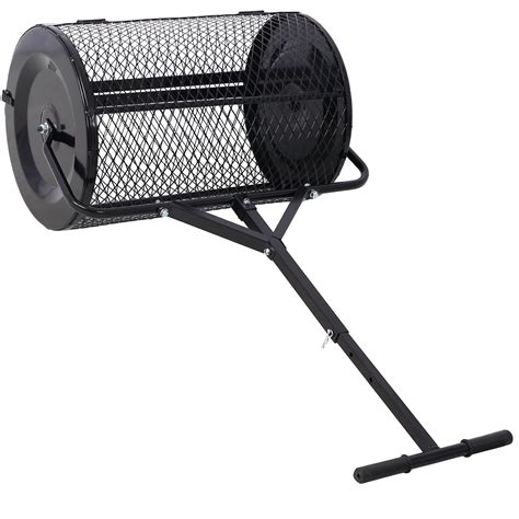 Peat Moss Spreader 24inch,Compost Spreader Metal Mesh,T shaped Handle