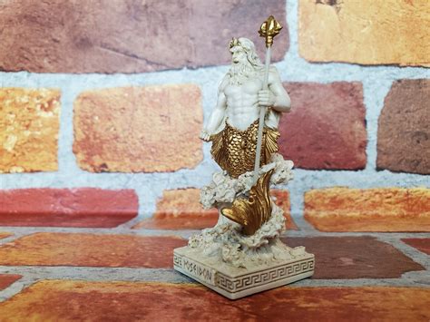 Vintage Poseidon Figurine Miniature Greek God Poseidon Altar Etsy