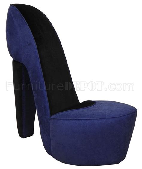 Cobalt Blue Fabric Stylish Modern High Heel Shoe Chair