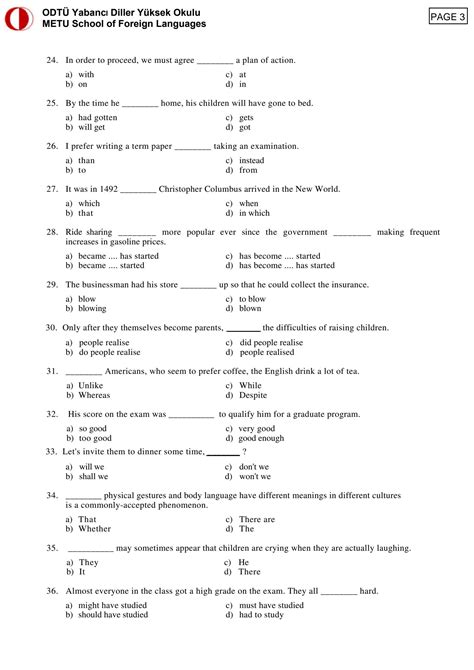 Solution Metu School Of Foreign Languages Odt Yabanci Diller Y Ksek