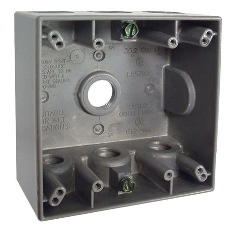 Bell 2 Gang 7 Outlets 12 In Threaded Weatherproof Box Gray 5340 0b