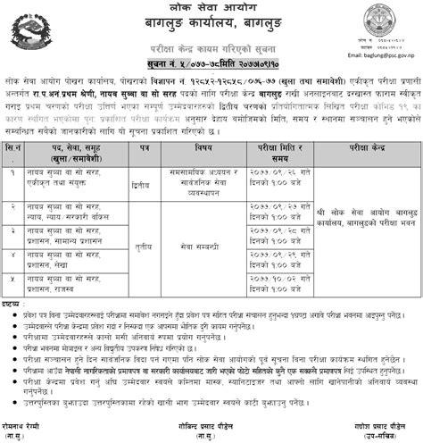 Lok Sewa Aayog Nayab Subba Second Phase Written Exam Center Baglung