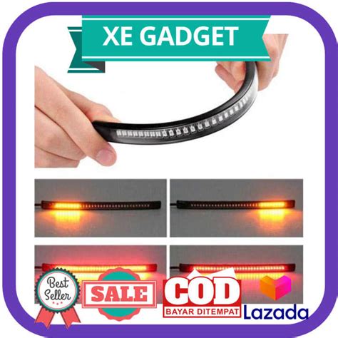 Lampu LED Strip 12V 45CM Indikator Rem Dan Sein Sepeda Motor Safety