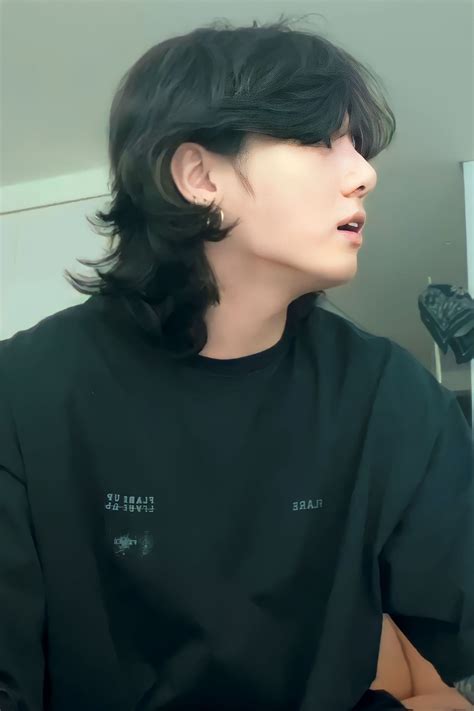 Jungkook Aparência De Cabelo Cabelo Longo Masculino Cabelo Masculino