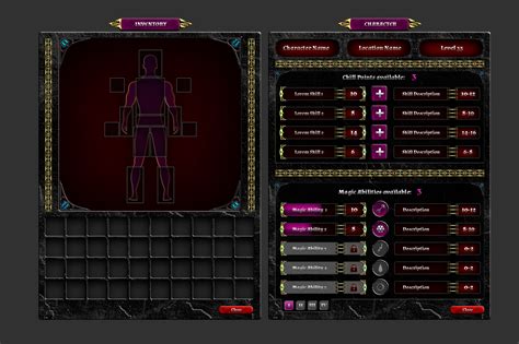 Rpg Gaming User Interface Web Elements On Creative Market