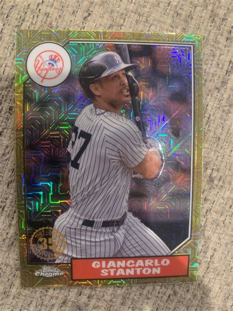 Topps Chrome Giancarlo Stanton Gold Mojo Yankees X Ebay