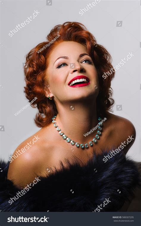 Beautiful Mature Redhaired Woman Smiling Camera Stock Photo Shutterstock