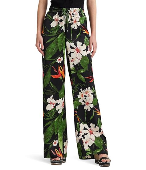 Women S Lauren Ralph Lauren Petite Floral Satin Charmeuse Wide Leg