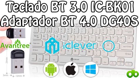 Teclado Iclever Ic Bk Bt Para Android Ios Y Pc Adaptador