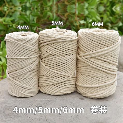 3mm 4mm 5mm 6mm Macrame Tran Ado Corda Cabo De Algod O Para Artesanal