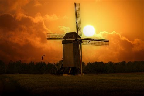 Windmill, Sunset, Landscape Free Stock Photo - Public Domain Pictures