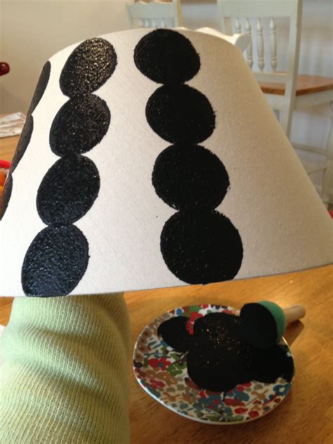 Inspired Whims: Ikat Dot Lampshade Makeover