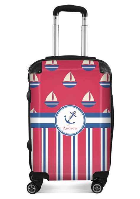 Custom Sail Boats And Stripes Suitcase Personalized Youcustomizeit