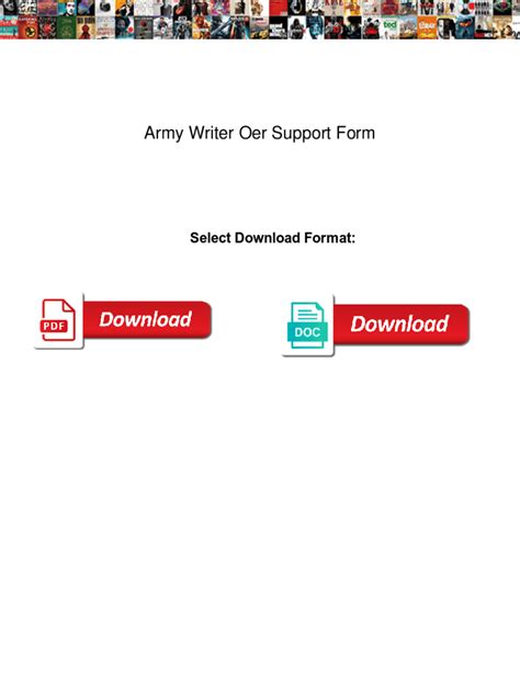 Fillable Online Army Writer Oer Support Form Army Writer Oer Support