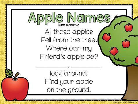 Preschool Apple Theme Circle Time And Activities