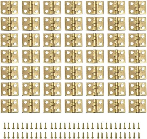 Yosawo 50 Stück Scharniere Mini Messing Scharnier Klein Scharnier