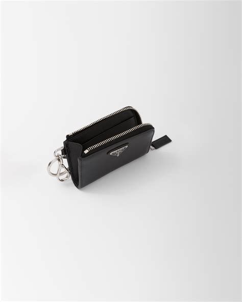 Black Saffiano Leather Mini Pouch Prada