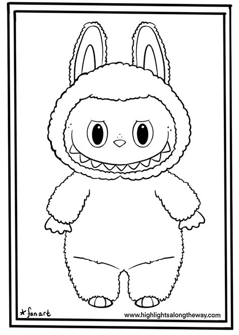 Labubu Hello Kitty Coloring Pages