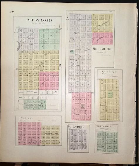 [Map] Rawlins County, Kansas [backed with] Atwood, Celia, Ludell ...