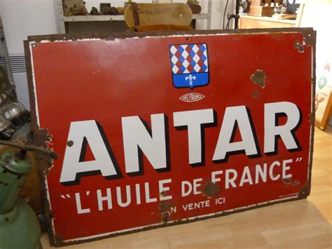 Grande plaque émaillée ANTAR 1925 Brikbroc brocante en ligne