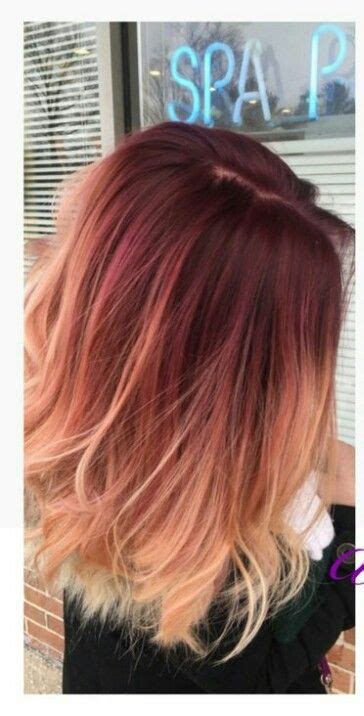 Red Blonde Ombre Hair Pinkish Red Hair Fire Ombre Hair Balyage Short